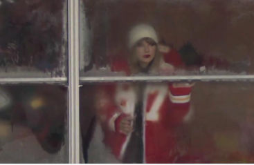 Image of Taylor swift behind a foggy window
